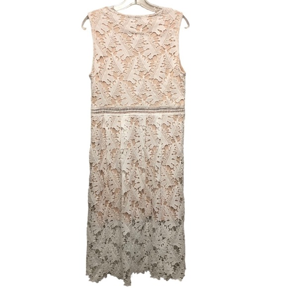 Anthropology RD Koko Romantic White Lace Overlay Cottagecore Sleeveless Dress L - Picture 2 of 15